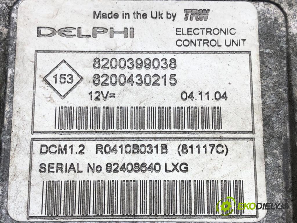 RENAULT MODUS / GRAND MODUS (F/JP0_) 2004 - 2022    1.5 dCi (FP0F, JP0F) 63 kW [86 KM] olej napędowy 2  riadiaca jednotka Motor 8200399038 (Riadiace jednotky)