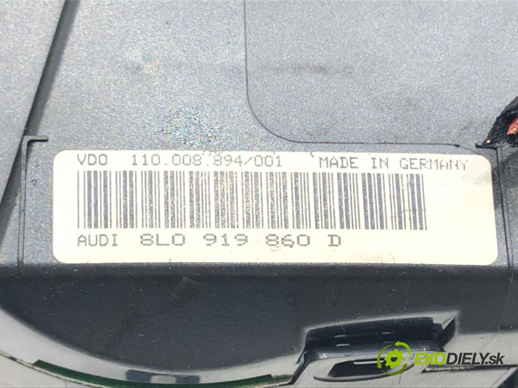 AUDI A3 (8L1) 1996 - 2006    1.9 TDI 66 kW [90 KM] olej napędowy 1996 - 2001  Prístrojovka 8L0919860D (Prístrojové dosky, displeje)