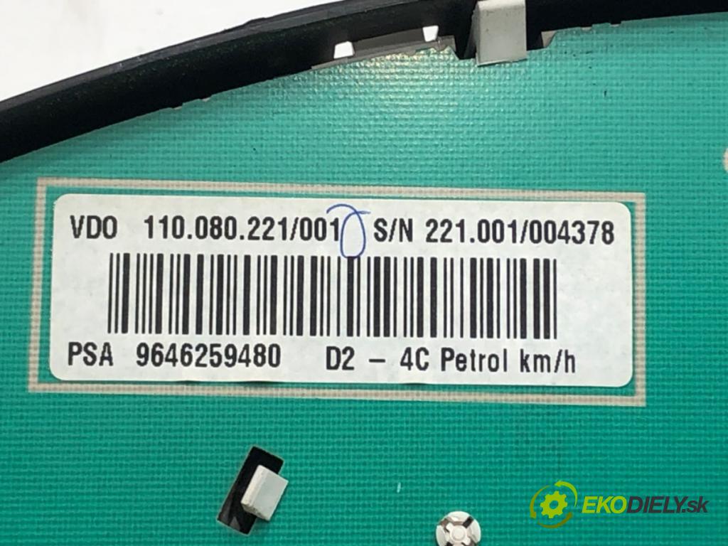 PEUGEOT 407 (6D_) 2004 - 2011    1.8 (6D6FZB) 85 kW [116 KM] benzyna 2004 - 2005  Prístrojovka 9646259480 (Prístrojové dosky, displeje)