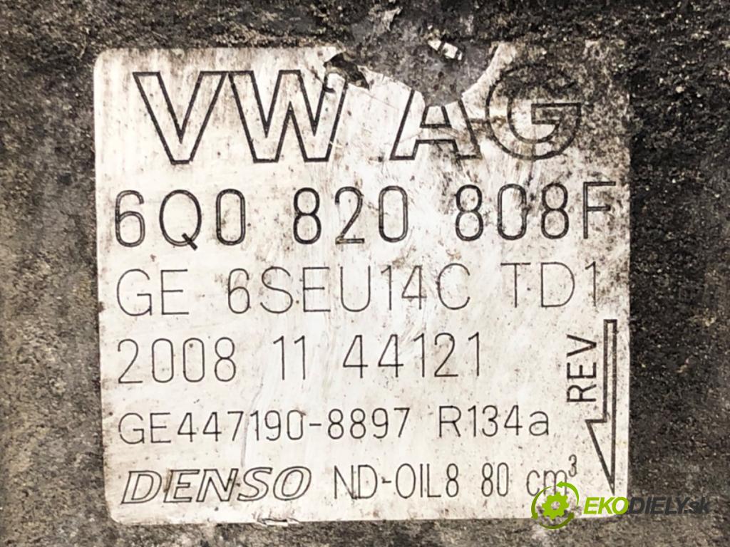 SEAT CORDOBA (6L2) 2002 - 2009    1.9 TDI 96 kW [131 KM] olej napędowy 2002 - 2009  kompresor klimatizace 6Q0820808F (Kompresory)