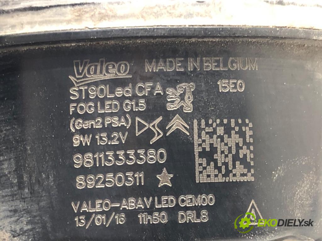 PEUGEOT 508 SW I (8E_) 2010 - 2018    1.6 HDi 85 kW [116 KM] olej napędowy 2014 - 2018  hmlové svetlo, hmlovka levý přední část 9811333380
