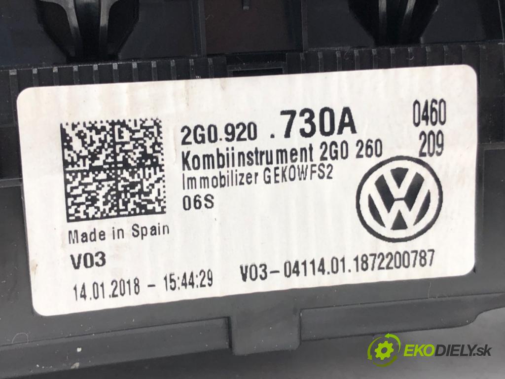 VW POLO VI (AW1, BZ1, AE1) 2017 - 2022    1.0 48 kW [65 KM] benzyna 2017 - 2022  Prístrojovka 2G0920730A (Prístrojové dosky, displeje)