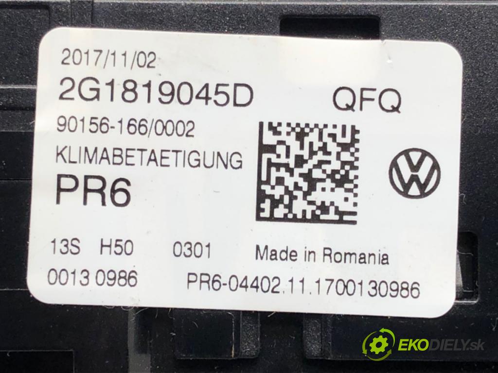 VW POLO VI (AW1, BZ1, AE1) 2017 - 2022    1.0 48 kW [65 KM] benzyna 2017 - 2022  Panel ovládania kúrenia 2G1819045D (Prepínače, spínače, tlačidlá a ovládače kúrenia)