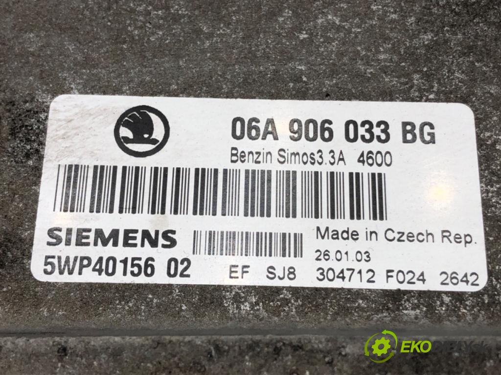 SKODA OCTAVIA I (1U2) 1996 - 2010    1.6 75 kW [102 KM] benzyna 2000 - 2010  riadiaca jednotka Motor 06A906033BG (Riadiace jednotky)