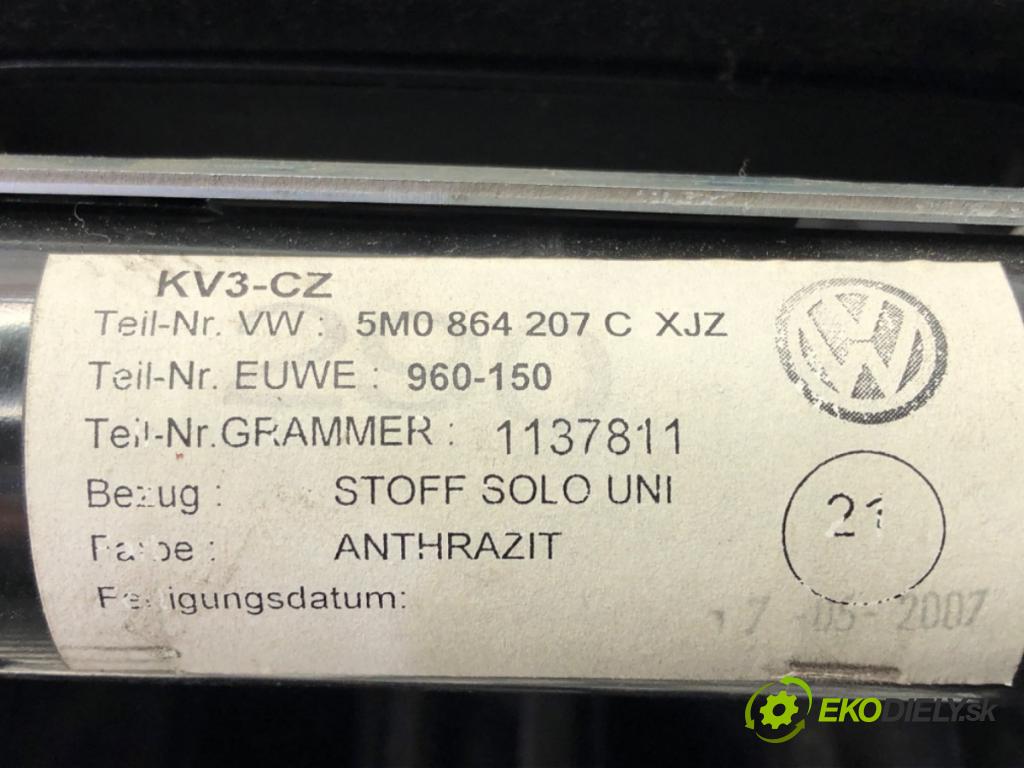 VW GOLF PLUS V (5M1, 521) 2004 - 2013    1.9 TDI 77 kW [105 KM] olej napędowy 2005 - 2009  Lakťová opierka 5M0864207C (Lakťové opierky)