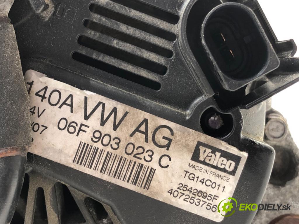 VW GOLF PLUS V (5M1, 521) 2004 - 2013    1.9 TDI 77 kW [105 KM] olej napędowy 2005 - 2009  Alternátor 06F903023C (Alternátory)