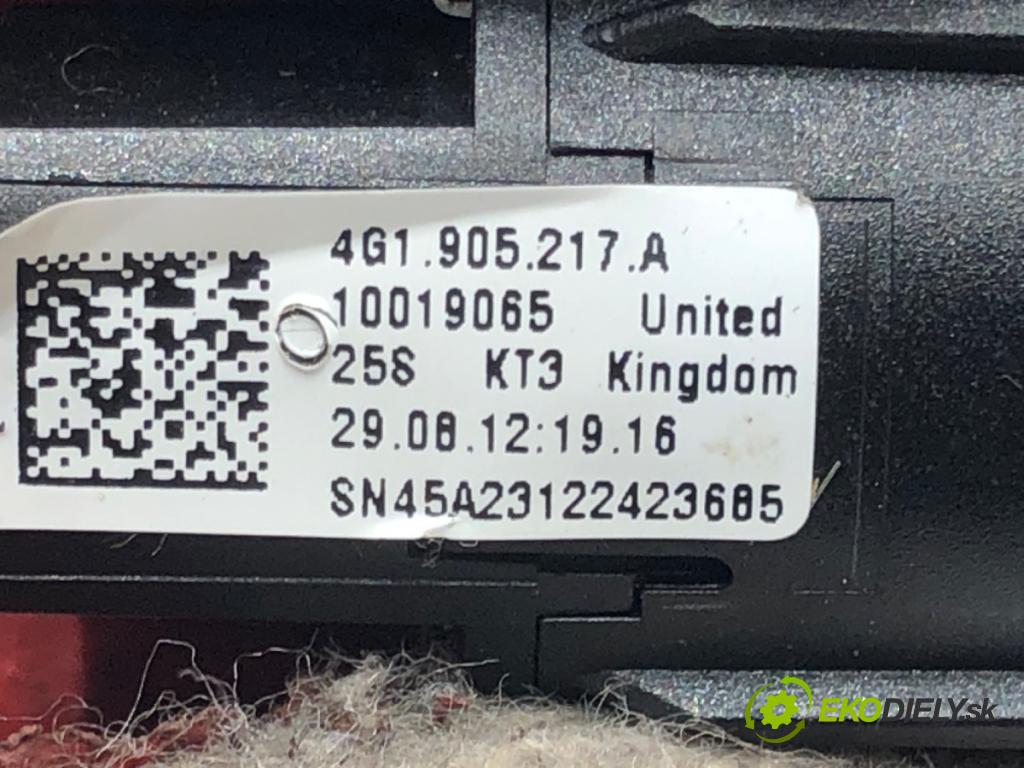 AUDI A6 C7 Avant (4G5, 4GD) 2011 - 2018    3.0 TDI quattro 230 kW [313 KM] olej napędowy 2011 - 2018  vypínač Start brzdových svetiel 4G1905217A (Prepínače, spínače, tlačidlá a ovládače kúrenia)