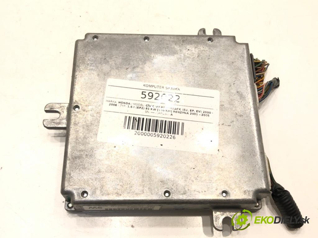 HONDA CIVIC VII Hatchback (EU, EP, EV) 2000 - 2006    1.6 i (EP2) 81 kW [110 KM] benzyna 2001 - 2005  riadiaca jednotka Motor 37820-PMH-G02 (Riadiace jednotky)