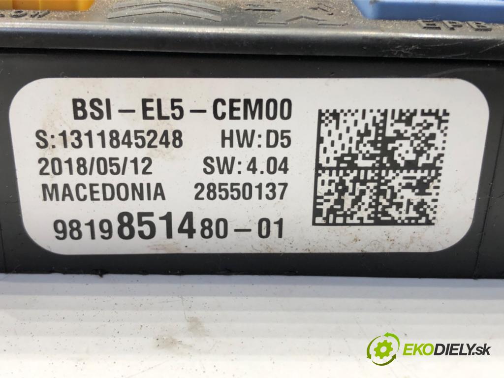 PEUGEOT 308 II (LB_, LP_, LW_, LH_, L3_) 2013 - 2021    1.2 THP 130 96 kW [131 KM] benzyna 2013 - 2021  modul BSI 9819851480 (Pojistkové skříňky)