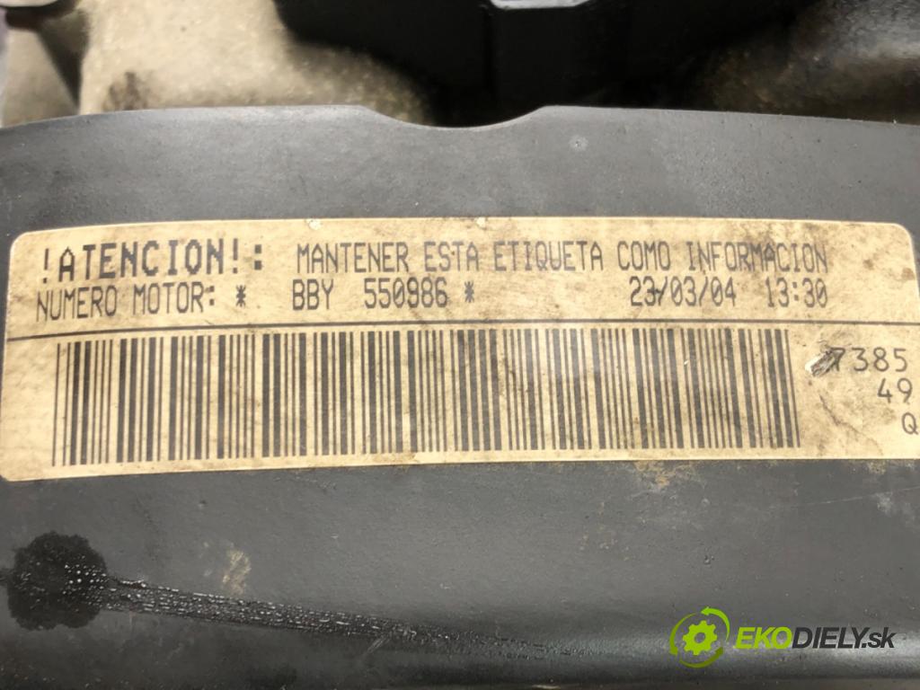 SEAT IBIZA III (6L1) 2002 - 2009    1.4 16V 55 kW [75 KM] benzyna 2002 - 2007  Motor BBY (Motory (kompletné))