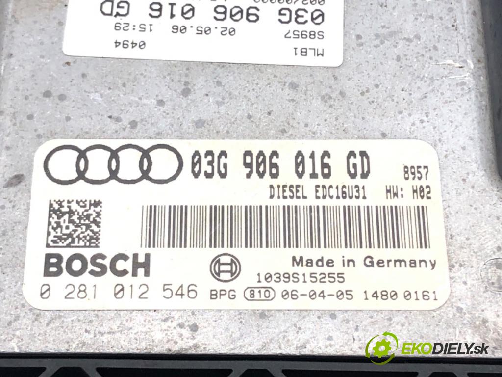 AUDI A4 B7 Avant (8ED) 2004 - 2008    2.0 96 kW [130 KM] benzyna 2004 - 2008  riadiaca jednotka Motor 03G986016GD (Riadiace jednotky)