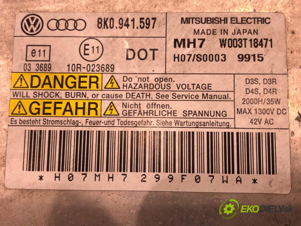 AUDI A4 B8 Avant (8K5) 2007 - 2015    2.0 TDI 88 kW [120 KM] olej napędowy 2008 - 2015  Menič XENON 8K0941597 (Riadiace jednotky xenónu)