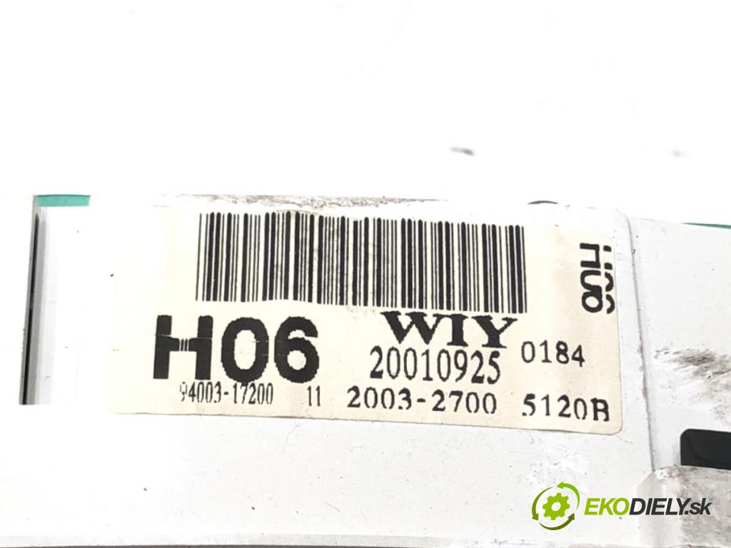 HYUNDAI MATRIX (FC) 2001 - 2010    1.6 76 kW [103 KM] benzyna 2001 - 2010  Prístrojovka 94003-17200 (Prístrojové dosky, displeje)
