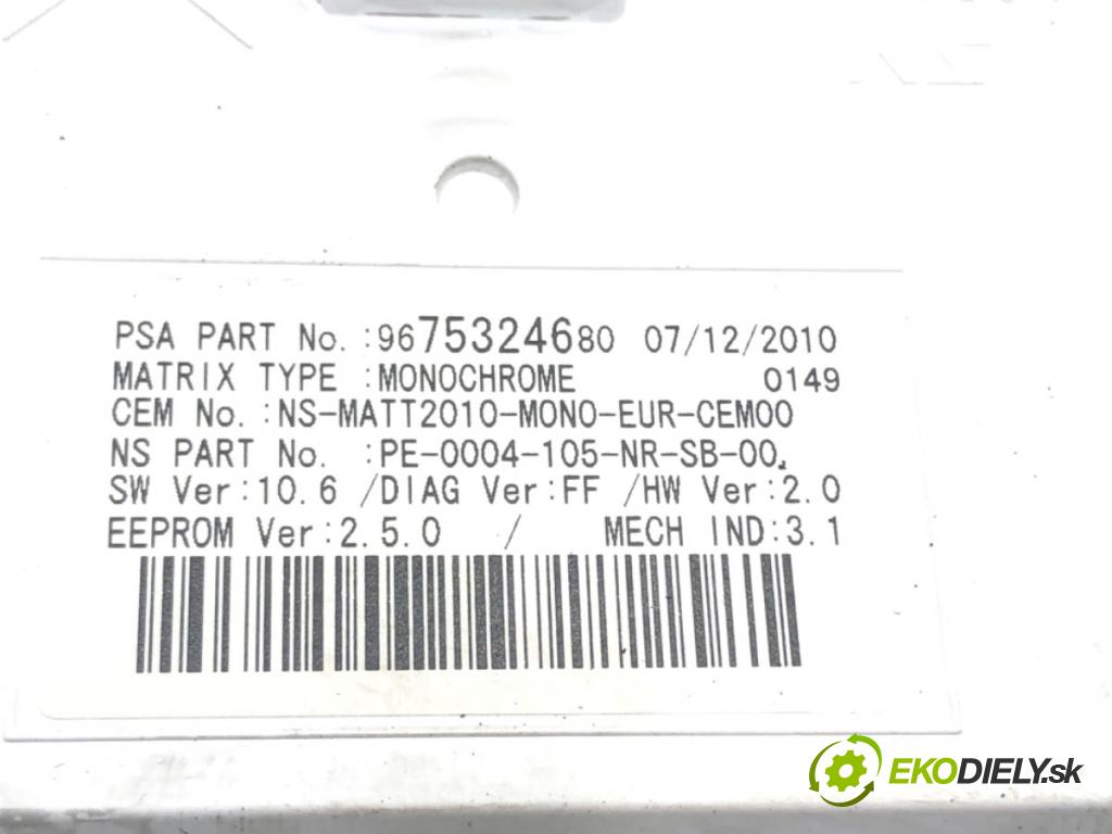 PEUGEOT 508 I (8D_) 2010 - 2018    1.6 THP 115 kW [156 KM] benzyna 2010 - 2018  Prístrojovka 9665962380 (Prístrojové dosky, displeje)