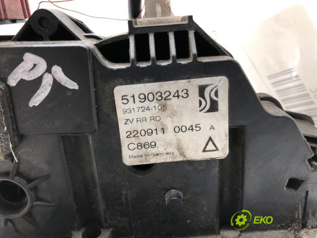 FIAT PUNTO EVO (199_) 2008 - 2022    1.4 (199AXB1A) 57 kW [77 KM] benzyna 2009 - 2012  zámok dveře pravý zadní část 51903243