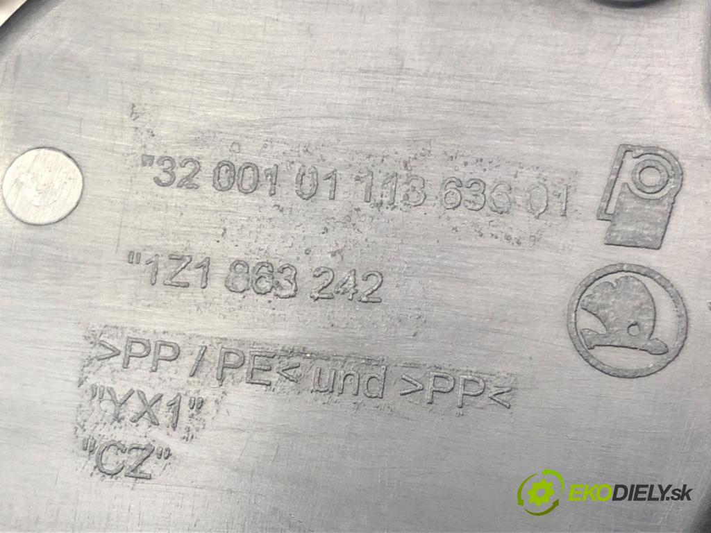 SKODA OCTAVIA II (1Z3) 2004 - 2013    1.9 TDI 77 kW [105 KM] olej napędowy 2004 - 2010  Tunel stredový 1Z1863242 (Stredový tunel / panel)