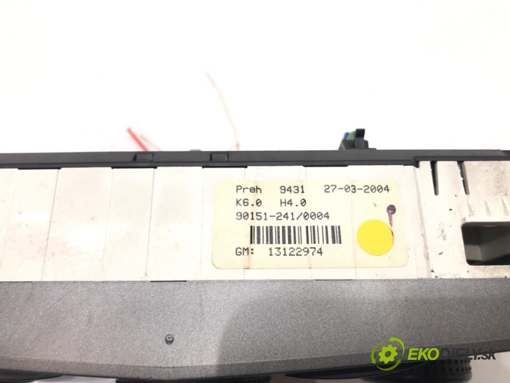 OPEL ASTRA H (A04) 2004 - 2014    1.6 (L48) 77 kW [105 KM] benzyna 2004 - 2010  Panel ovládania kúrenia 13122974 (Prepínače, spínače, tlačidlá a ovládače kúrenia)