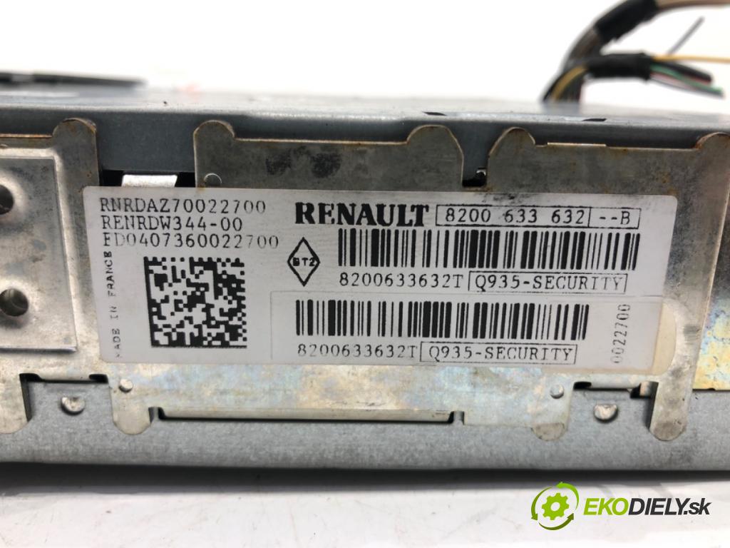 RENAULT MODUS / GRAND MODUS (F/JP0_) 2004 - 2022    1.5 dCi (FP0G, JP0G) 50 kW [68 KM] olej napędowy 2004 - 2022  RADIO 8200633632 (Audio zariadenia)