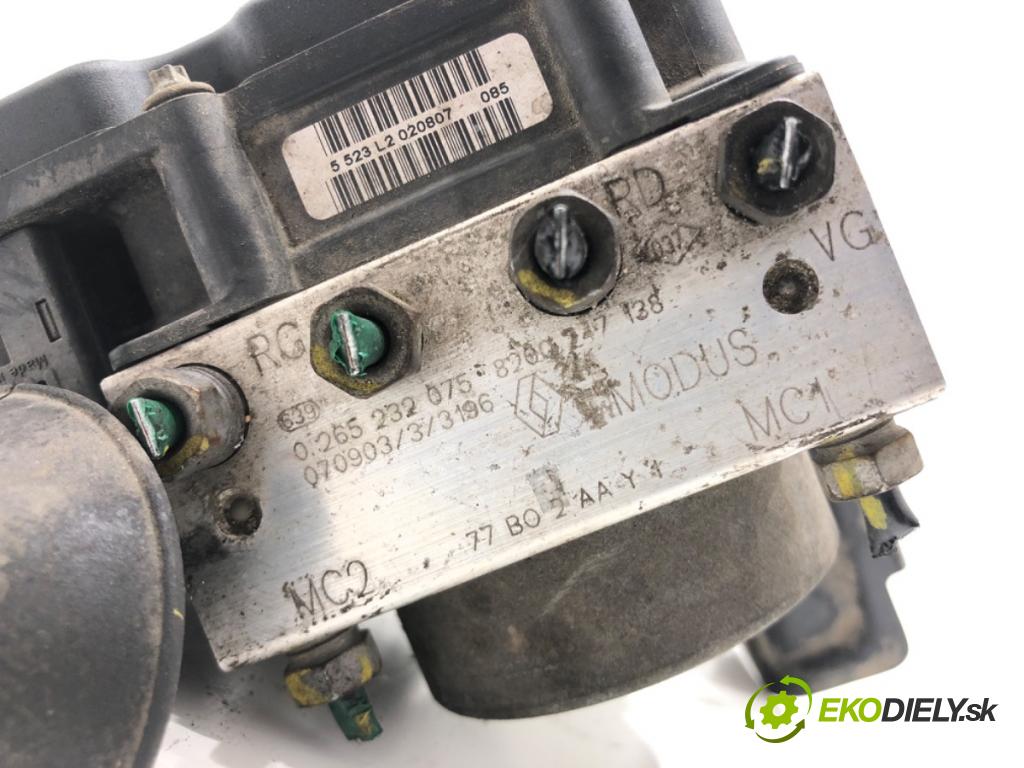 RENAULT MODUS / GRAND MODUS (F/JP0_) 2004 - 2022    1.5 dCi (FP0G, JP0G) 50 kW [68 KM] olej napędowy 2004 - 2022  Pumpa ABS 0265232075 (Pumpy ABS)