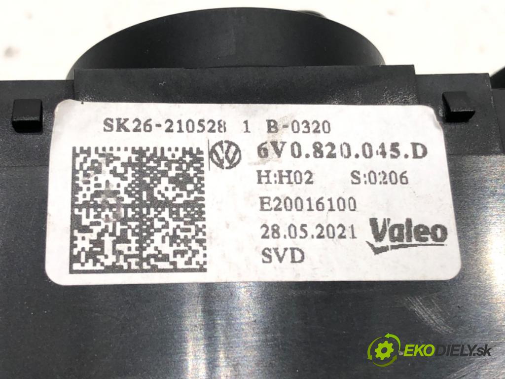SKODA FABIA III Kombi (NJ5) 2014 - 2022    1.0 TSI 70 kW [95 KM] benzyna 2014 - 2022  Panel ovládania kúrenia 6V0820045D (Prepínače, spínače, tlačidlá a ovládače kúrenia)