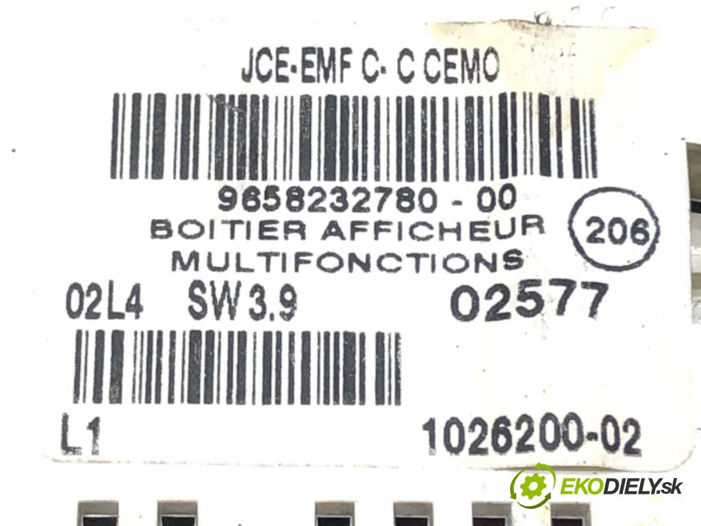 PEUGEOT 607 (9D, 9U) 2000 - 2022    2.2 16V 116 kW [158 KM] benzyna 2000 - 2005  Dislpej 9658232780 (Prístrojové dosky, displeje)