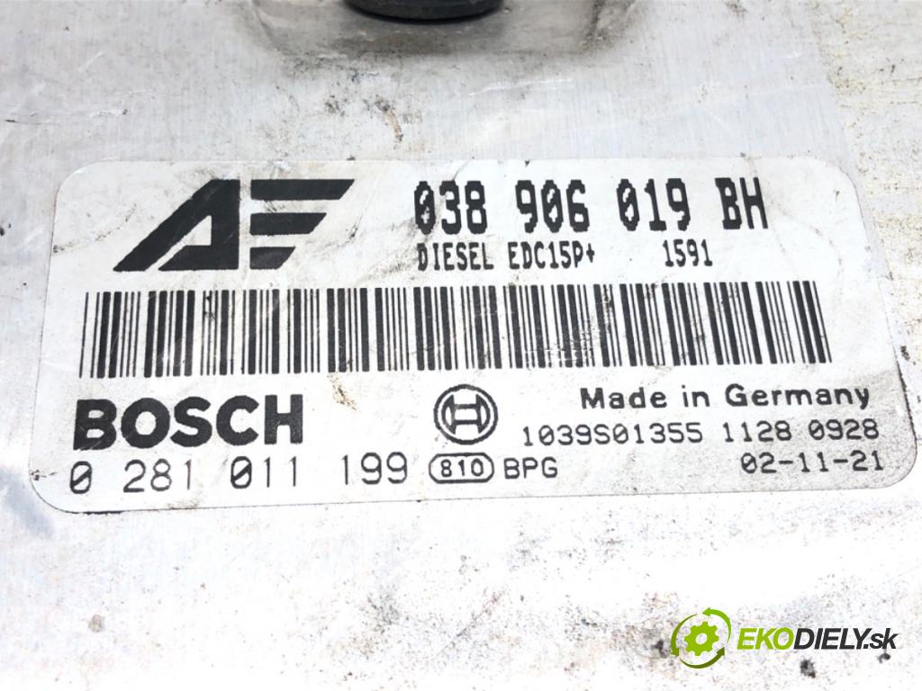 VW SHARAN (7M8, 7M9, 7M6) 1995 - 2010    1.9 TDI 96 kW [130 KM] olej napędowy 2002 - 2010  riadiaca jednotka Motor 038906019BH (Riadiace jednotky)