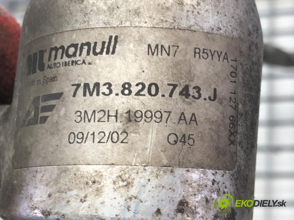 VW SHARAN (7M8, 7M9, 7M6) 1995 - 2010    1.9 TDI 96 kW [130 KM] olej napędowy 2002 - 2010  rúrka klimatizácie 7M3820743J (Rúrky klimatizácie)