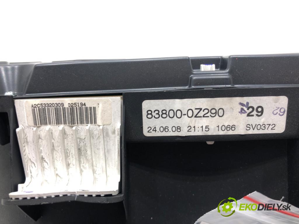 TOYOTA AURIS (_E15_) 2006 - 2012    1.4 D-4D (NDE150_) 66 kW [90 KM] olej napędowy 2007 - 2012  Prístrojovka 83800-0Z290 (Prístrojové dosky, displeje)