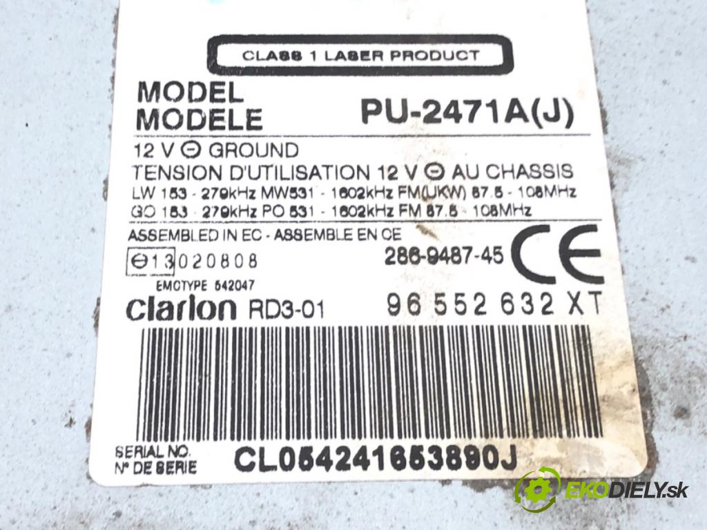 CITROEN C3 I (FC_, FN_) 2002 - 2022    1.1 i 44 kW [60 KM] benzyna 2002 - 2022  RADIO 96552632XT (Audio zariadenia)