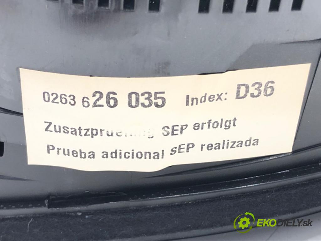 AUDI A4 B6 Avant (8E5) 2000 - 2005    1.9 TDI 74 kW [101 KM] olej napędowy 2001 - 2004  prístrojovka 0263626035 (Přístrojové desky, displeje)