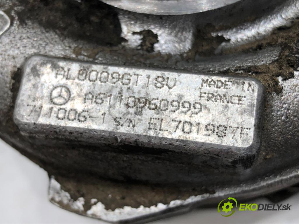 MERCEDES-BENZ KLASA C (W203) 2000 - 2007    C 200 CDI (203.004) 85 kW [116 KM] olej napędowy 2000 - 2003  Turbodúchadlo,turbo A6110960999 (Turbodúchadlá (kompletné))