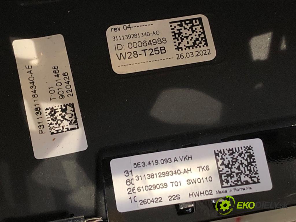 SKODA FABIA III Kombi (NJ5) 2014 - 2022    1.0 44 kW [60 KM] benzyna 2014 - 2022  Volant 5E3419093A (Volanty)