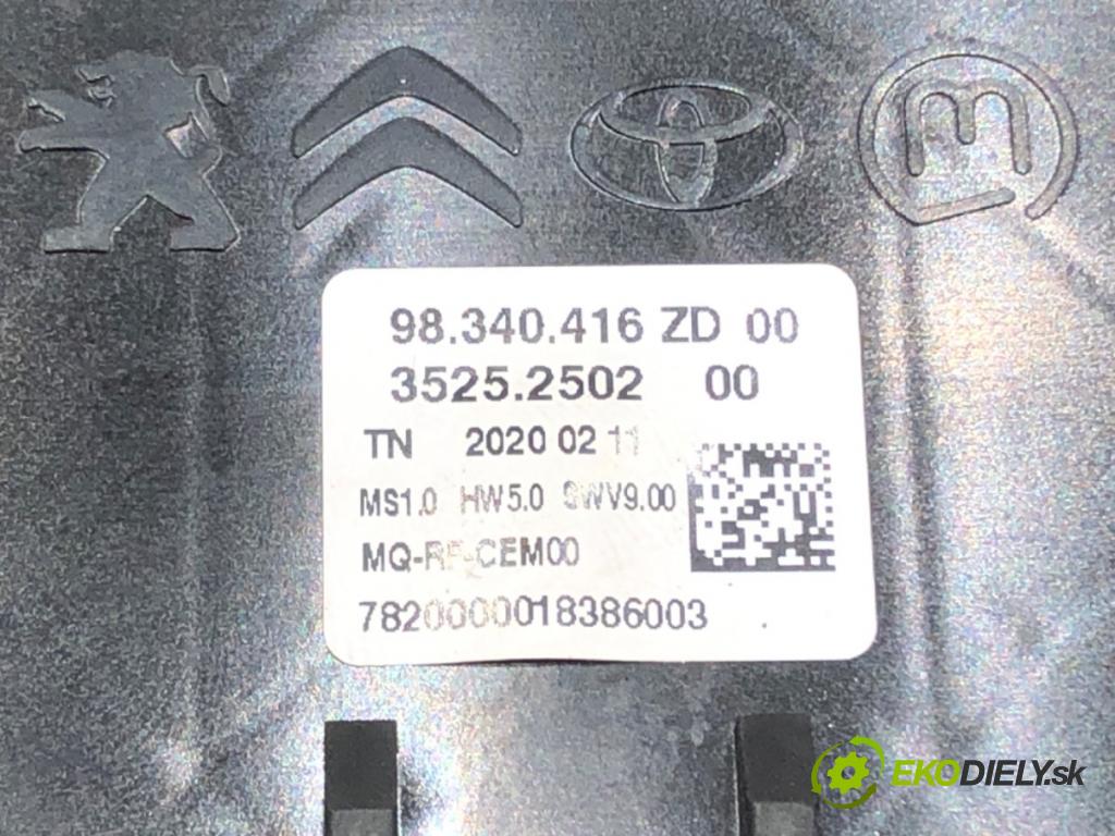 PEUGEOT PARTNER Nadwozie pełne/minivan (K9) 2018 - 2022    1.5 BlueHDi 100 75 kW [102 KM] olej napędowy 2019 - 2022  Panel ovládaní topení 98340416ZD (Ovládaní topení a přepínače)
