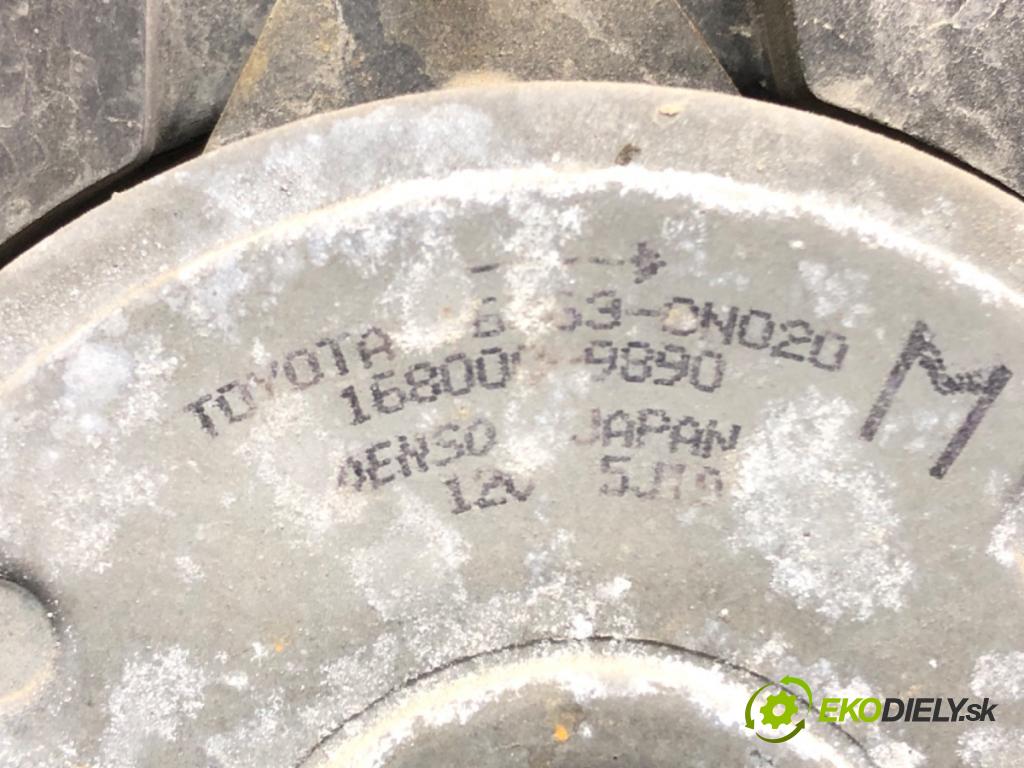 TOYOTA AURIS (_E15_) 2006 - 2012    1.4 D-4D (NDE150_) 66 kW [90 KM] olej napędowy 2007 - 2012  Ventilátor chladiča 168000-9890 (Ventilátory)