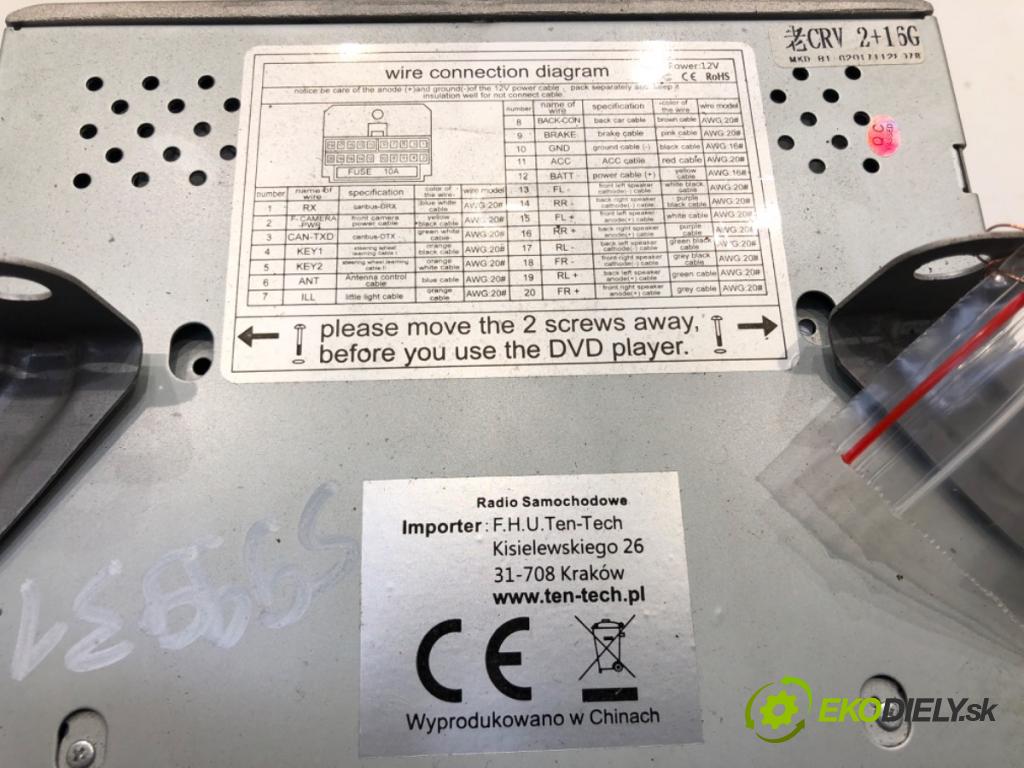 HONDA CR-V III (RE_) 2006 - 2022    2.0 i-VTEC (RE5, RE1) 110 kW [150 KM] benzyna 2007 - 2012  RADIO Navigácia  (Audio zariadenia)