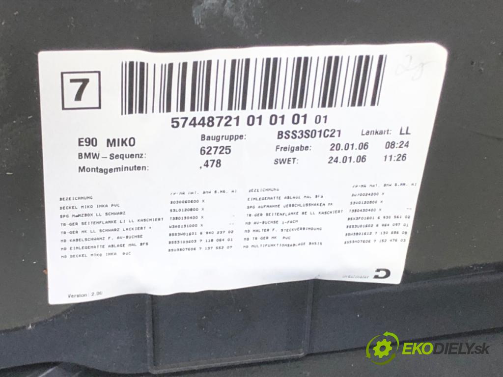 BMW 3 (E90) 2004 - 2012    320 d 110 kW [150 KM] olej napędowy 2004 - 2007  Tunel stredový  (Stredový tunel / panel)