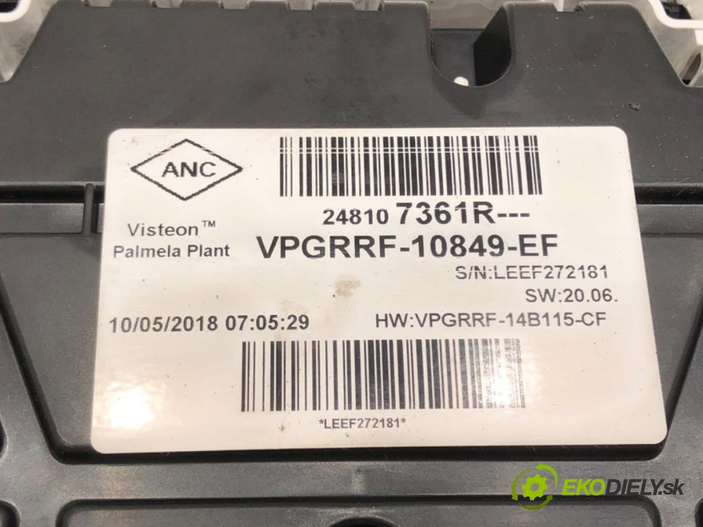 RENAULT CLIO IV (BH_) 2012 - 2022    1.2 16V 54 kW [73 KM] benzyna 2012 - 2022  Prístrojovka 248107361R (Prístrojové dosky, displeje)
