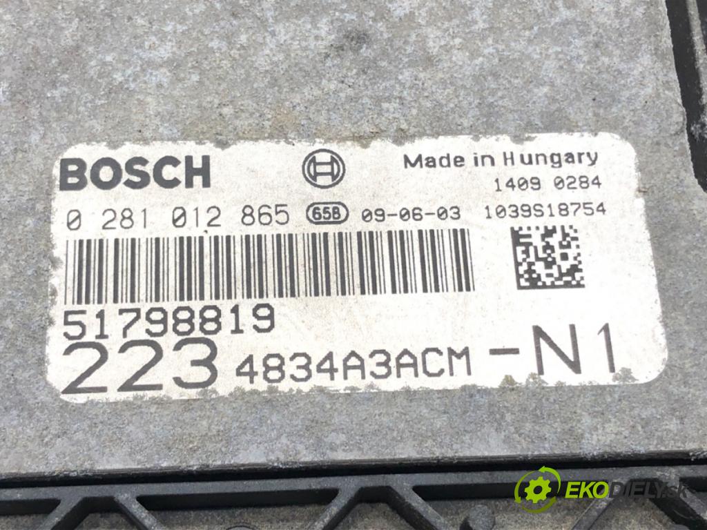 FIAT DOBLO nadwozie wielkoprzestrzenne (MPV) (119_, 223_) 2001 - 2022    1.9 JTD 77 kW [105 KM] olej napędowy 2003 - 2022  riadiaca jednotka Motor 51798819 (Riadiace jednotky)
