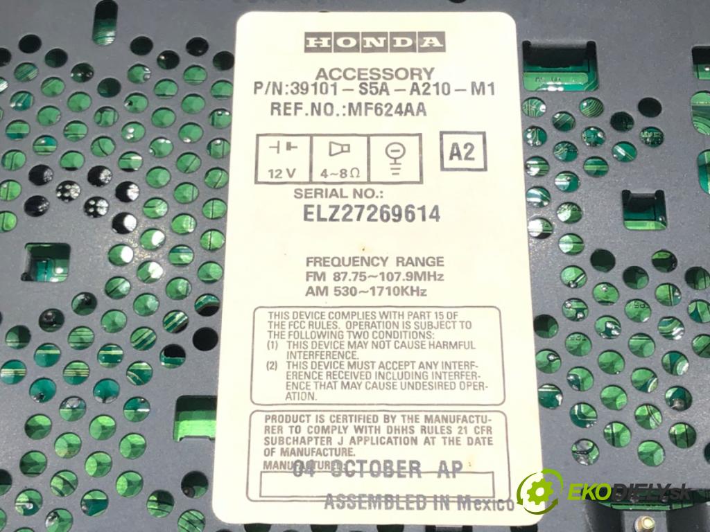 HONDA CIVIC VII sedan (ES, ET) 2000 - 2006    1.7 (ES1) 88 kW [120 KM] benzyna 2000 - 2005  RADIO 39101-S5A-A210-M1 (Audio zariadenia)