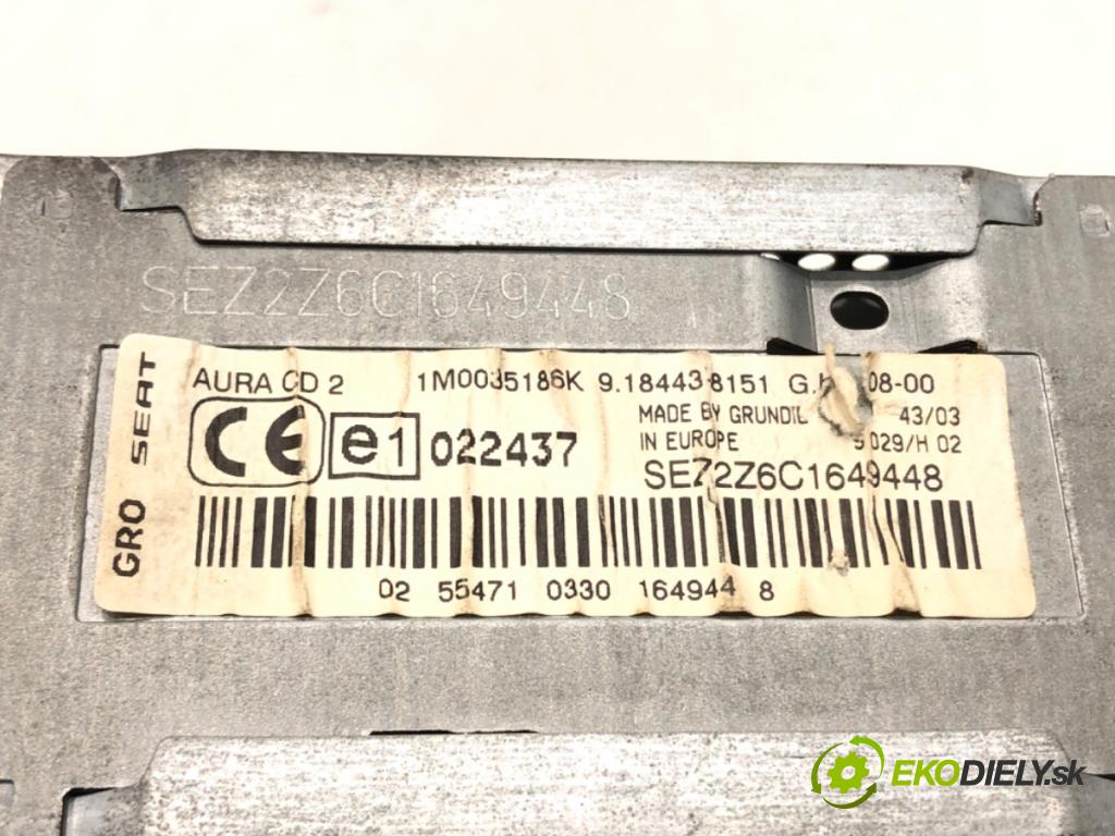 SEAT TOLEDO II (1M2) 1998 - 2006    1.6 74 kW [100 KM] benzyna 1998 - 2004  RADIO 1M0035186K (Audio zariadenia)