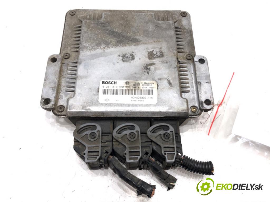 RENAULT SCÉNIC I nadwozie wielkoprzestrzenne (MPV) (JA0/1_, FA0_) 1999 - 2010    1.9 dCi RX4 75 kW [102 KM] olej napędowy 2000 - 2003  riadiaca jednotka Motor 0281010980 (Riadiace jednotky)
