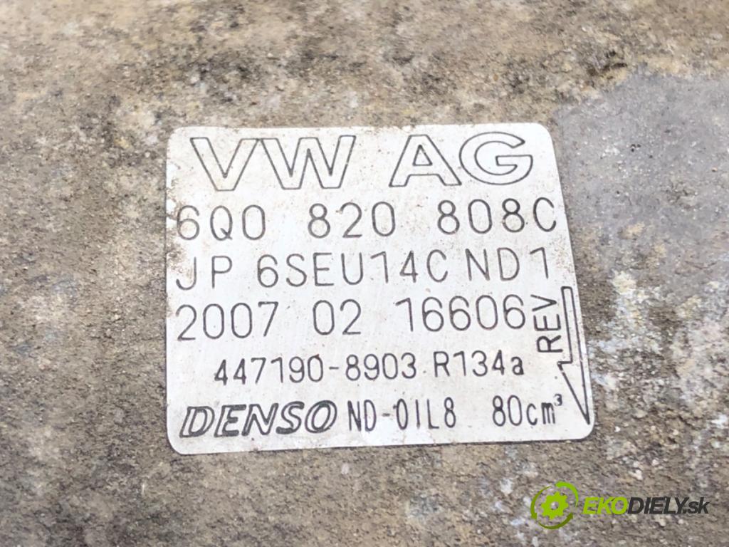 SEAT IBIZA III (6L1) 2002 - 2009    1.2 12V 51 kW [70 KM] benzyna 2006 - 2009  kompresor klimatizace 6Q0820808C (Kompresory)