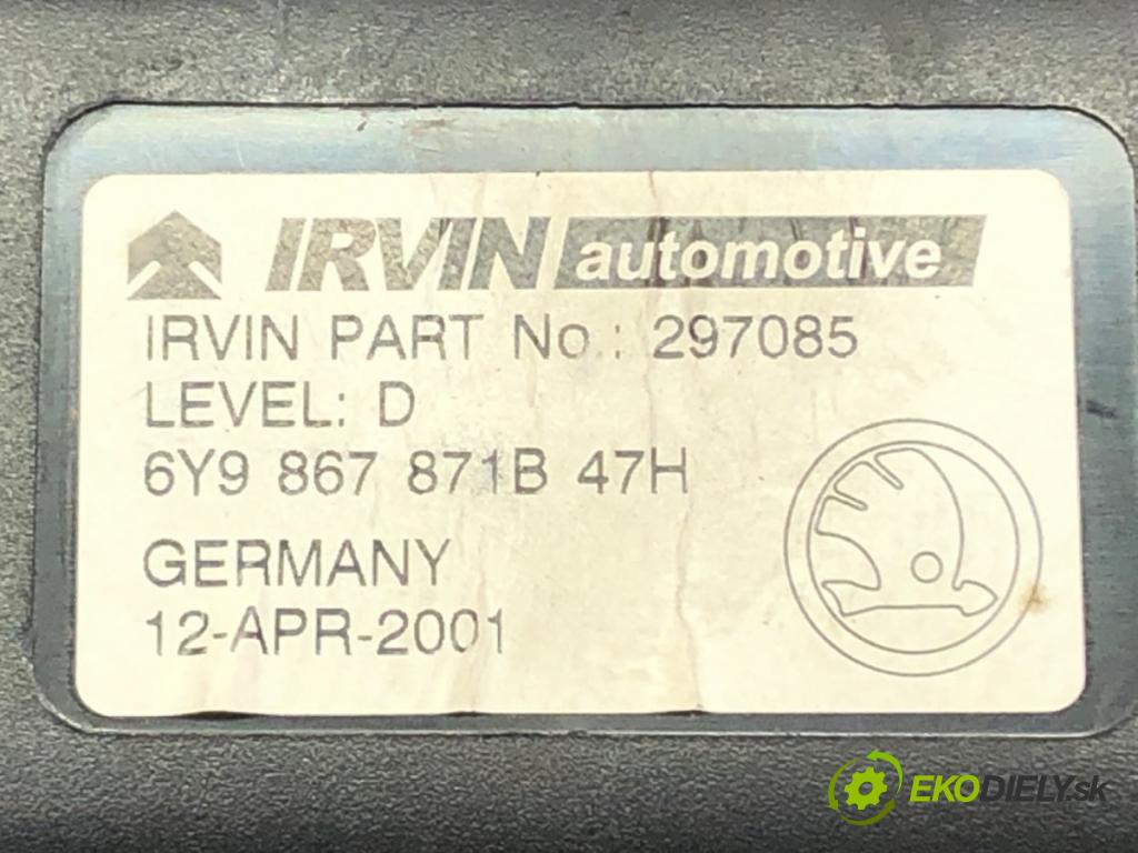 SKODA FABIA I Combi (6Y5) 2000 - 2007    1.4 50 kW [68 KM] benzyna 2000 - 2003  Roleta 6Y9867871B (Rolety kufra)