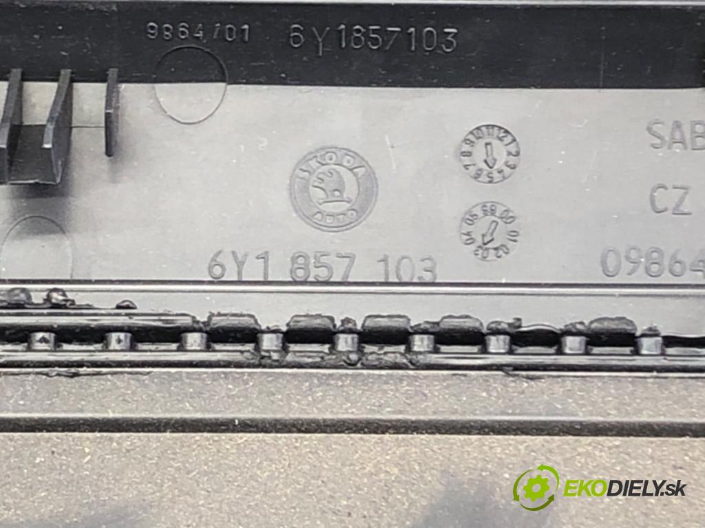 SKODA FABIA I Combi (6Y5) 2000 - 2007    1.4 16V 74 kW [100 KM] benzyna 2000 - 2007  Priehradka, kastlík spolujazdca  (Priehradky, kastlíky)