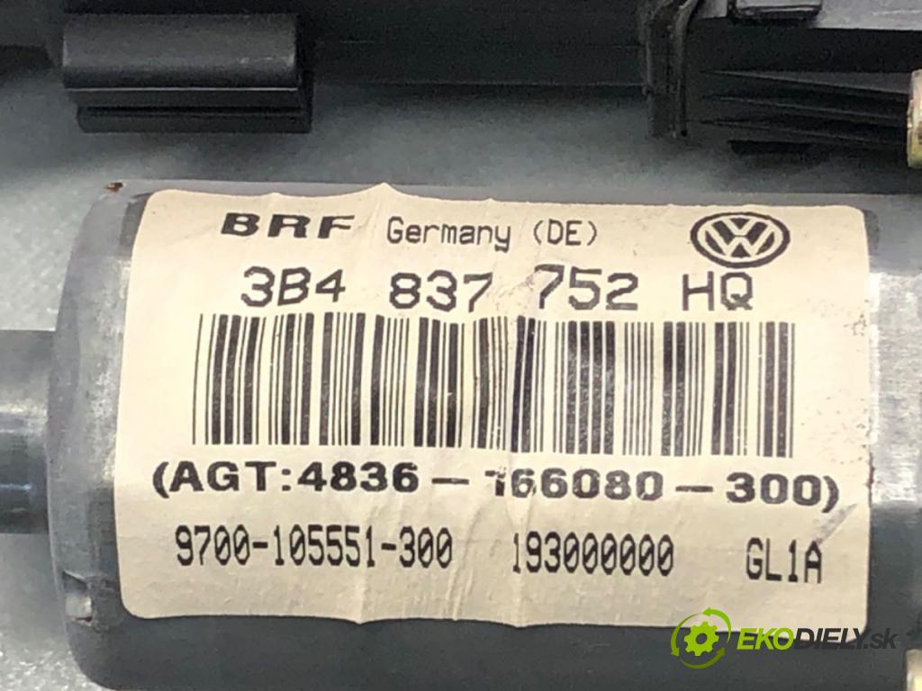 VW PASSAT B5.5 Variant (3B6) 2000 - 2005    2.5 TDI 110 kW [150 KM] olej napędowy 2000 - 2005  mechanismus okna pravý přední část 3B4837756D