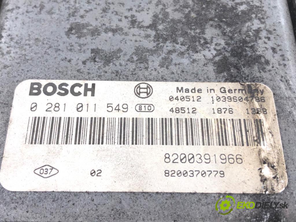 RENAULT MEGANE II (BM0/1_, CM0/1_) 2001 - 2012    1.9 dCi (BM0G, CM0G) 88 kW [120 KM] olej napędowy 2002 - 2008  riadiaca jednotka Motor 0281011549 (Riadiace jednotky)