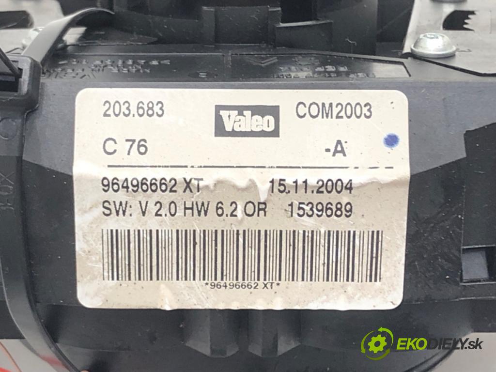 PEUGEOT 407 SW (6E_) 2004 - 2011    2.0 HDi 135 100 kW [136 KM] olej napędowy 2004 - 2010  Prepínač kombinovaný 96496662XT (Prepínače, spínače, tlačidlá a ovládače kúrenia)