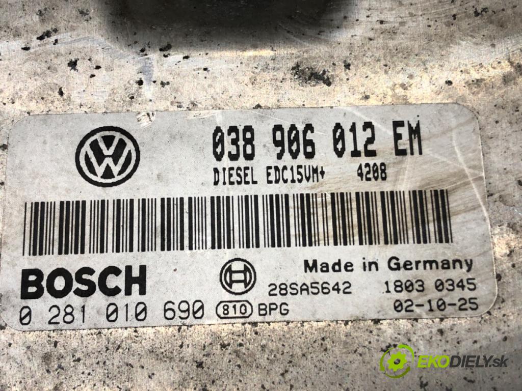 SEAT IBIZA III (6L1) 2002 - 2009    1.9 SDI 47 kW [64 KM] olej napędowy 2002 - 2005  riadiaca jednotka Motor 038906012EM (Riadiace jednotky)