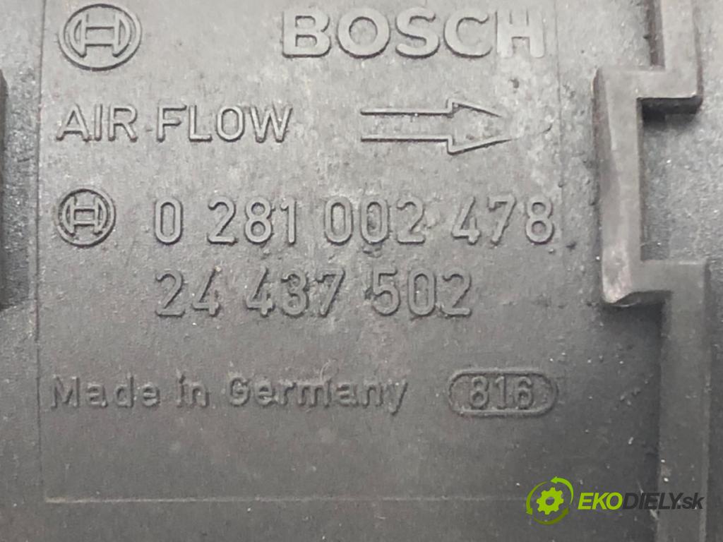 OPEL ZAFIRA A nadwozie wielkoprzestrzenne (MPV) (T98) 1999 - 2005    2.0 DI 16V (F75) 60 kW [82 KM] olej napędowy 1999 - 2005  Váha vzduchu 0281002478 (Váhy vzduchu)