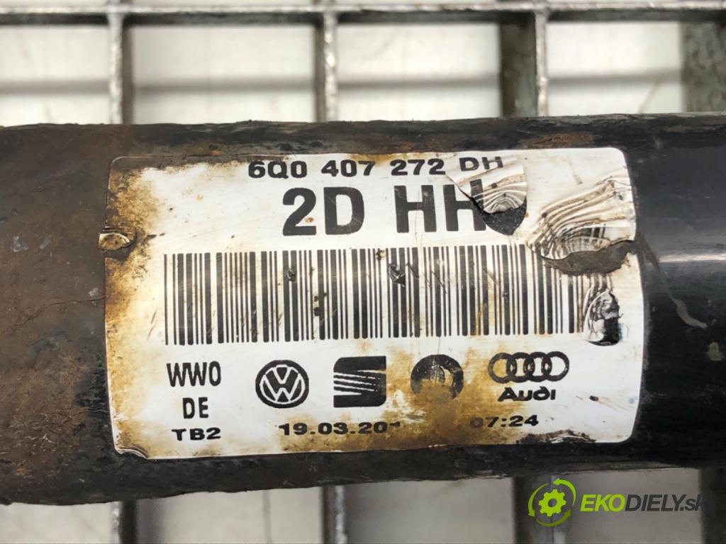 SKODA FABIA II liftback 2007 59 kW 1.4 TDI 1422 Poloos pravy predný 6Q0407272DH